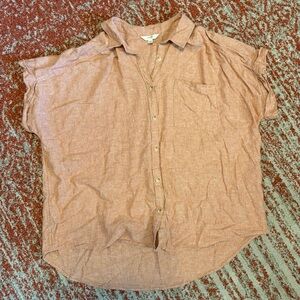 Women’s Casual Brown Button-Down Shirt
